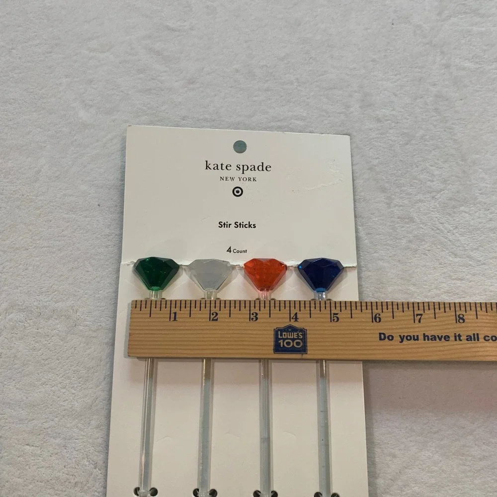 Kate spade cocktail drink stir sticks 4 new with tags‎ unused diamond shape tops